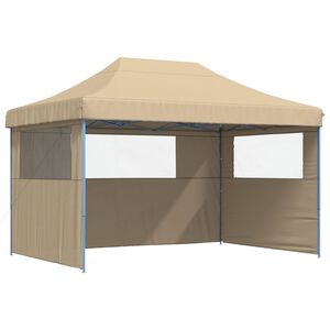 vidaXL Taitettava pop-up juhlateltta 3 sivusein&auml;ll&auml; beige