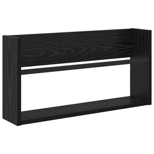 vidaXL Lehtiteline hyllyll&auml; Musta tammi. 60 x 12 x 30 cm Tekninen puu