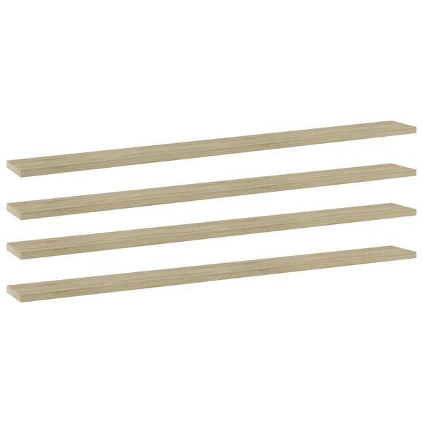 vidaXL Kirjahyllytasot 4 kpl Sonoma-tammi 100x10x1,5 cm lastulevy