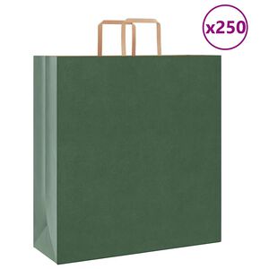 vidaXL Paperikassit 250 kpl kahvoilla vihre&auml; 45x17x48 cm