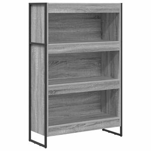 vidaXL Kirjahylly 80 x 30 x 121 cm Tekninen puu Harmaa Sonoma