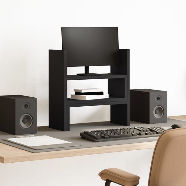 vidaXL P&ouml;yt&auml;j&auml;rjest&auml;j&auml; s&auml;&auml;dett&auml;v&auml; musta 40x17x41 cm tekninen puu