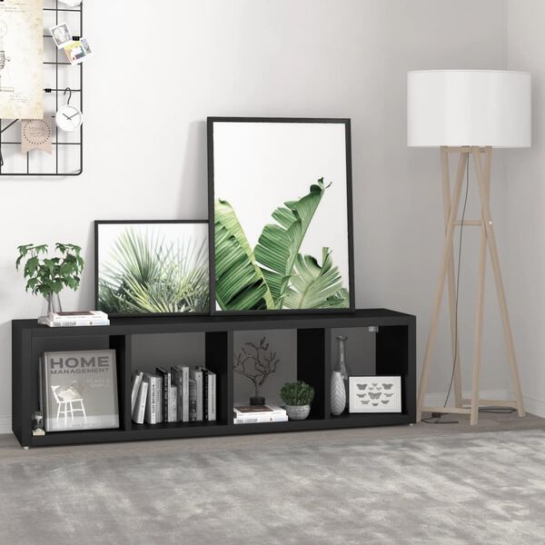 vidaXL Sein&auml;kuutiohylly musta 37x29,5x134,5 cm MDF