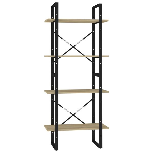 vidaXL 4-tasoinen kirjahylly Sonoma-tammi 60x30x140 cm lastulevy