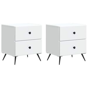 vidaXL Y&ouml;p&ouml;yt&auml;kaappi 2 pcs valkoinen 43 x 34,5 x 47,5 cm Tekninen puu