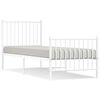 vidaXL Metallinen sängynrunko päädyillä valkoinen 75x190 cm