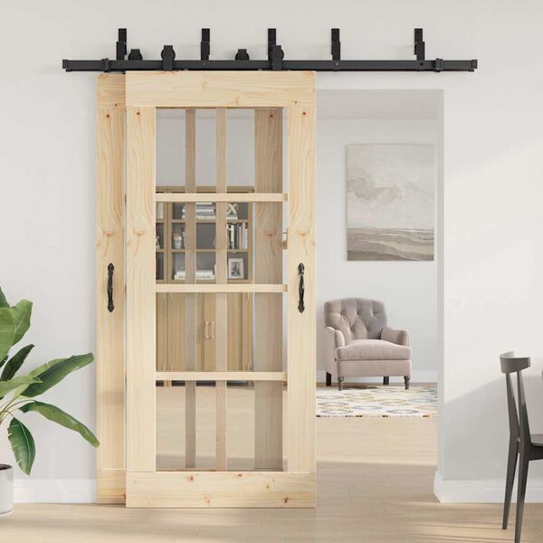 vidaXL Liukuoven asennussarja ter&auml;s 200 cm musta