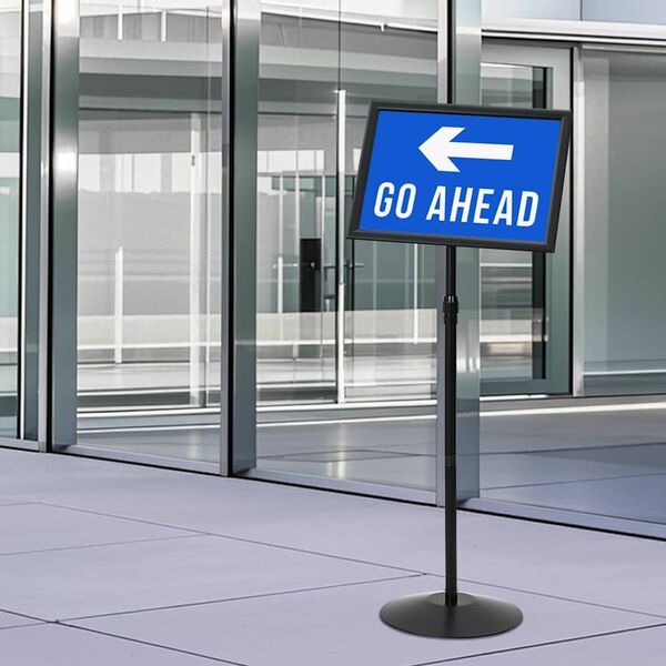 vidaXL Pedestaali juliste teline Musta a3 Alumiini ja PVC