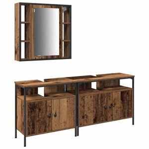 vidaXL Kylpyhuoneen pesuainetehdas 3 kpl Ruskea 80 x 30 x 60 cm