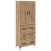 vidaXL Korkea kaappi 2 kpl Artisan tammi 69,5 x 34 x 180 cm