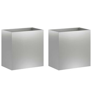 vidaXL Puutarha ruukku 2 kpl Hopea 50 x 30 x 50 cm Galvanoitu ter&auml;s