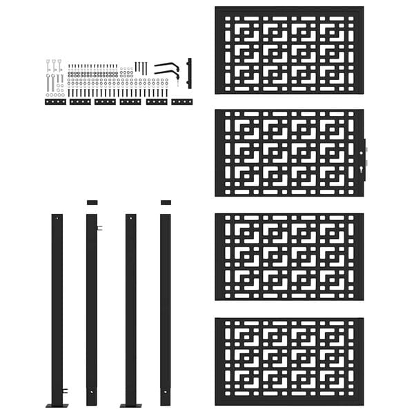 vidaXL Puutarhanportti musta 100x200 cm teräs ristikuvio