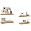 vidaXL Sein&auml;hylly 4 pcs Beige 90 x 23,5 x 4 cm Tekninen puu