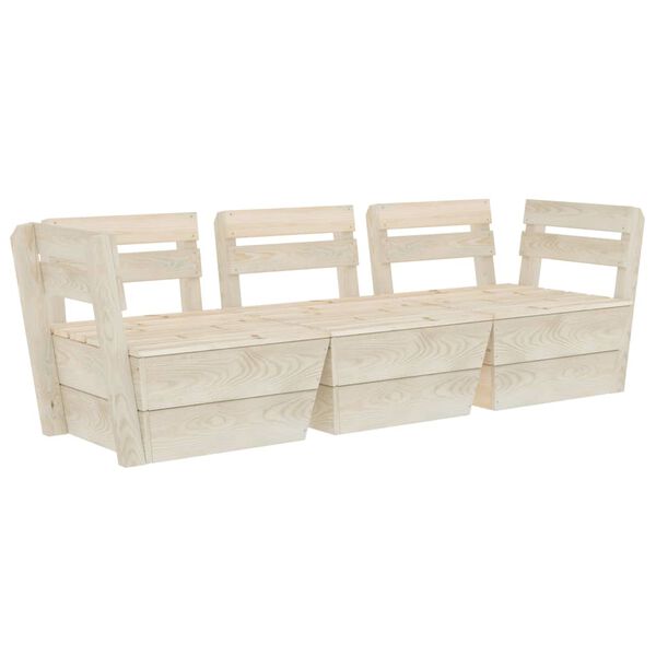 vidaXL 3-istuttava kuormalavasohva kyllästetty kuusi