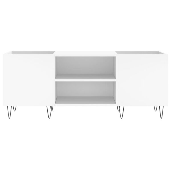 vidaXL LP-levyjen säilytyskaappi valkoinen 121x38x48 cm tekninen puu