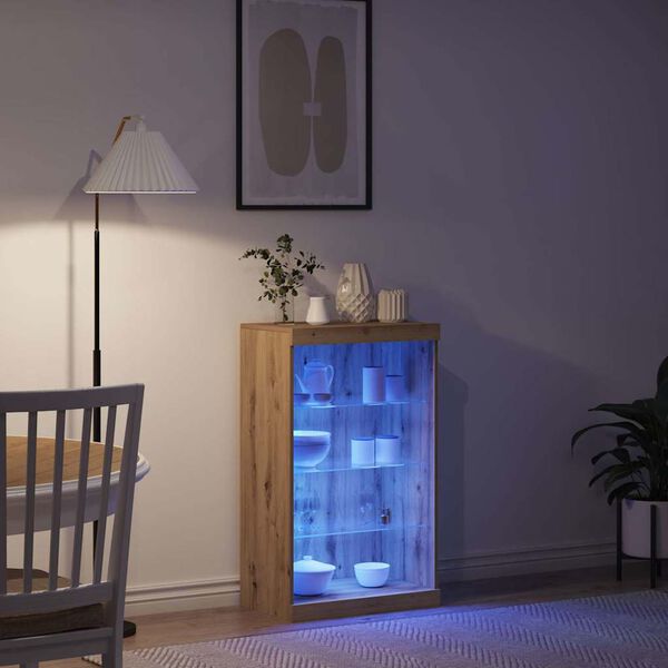 vidaXL LED-p&ouml;yt&auml;taso Artisan tammi 60,5 x 37 x 100 cm Tekninen puu