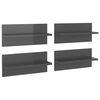 vidaXL Sein&auml;hyllyt 4 kpl korkeakiilto harmaa 40x11,5x18 cm