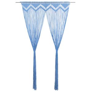 vidaXL Macrame verho sininen 140x240 cm puuvilla