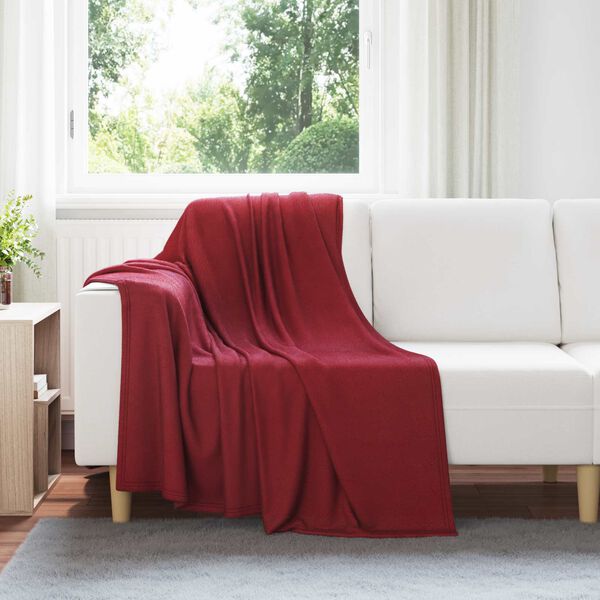 vidaXL Heittop&auml;&auml;llys 24 pcs Bordeaux punainen 170 x 130 cm Fleese
