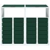 vidaXL Wheelie Bin Säilytys kaksoisastioille Vihreä 144x81x113cm Teräs