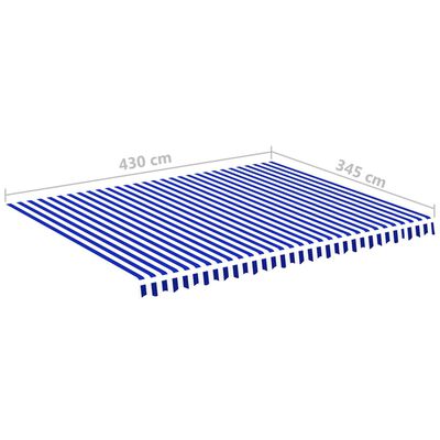 vidaXL Varakangas markiisiin sininen ja valkoinen 4,5x3,5 m