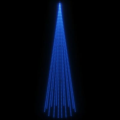 vidaXL Joulukuusi lipputankoon 1134 sinistä LED-valoa 800 cm