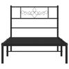vidaXL Metallinen s&auml;ngynrunko p&auml;&auml;dyll&auml; musta 90x200 cm