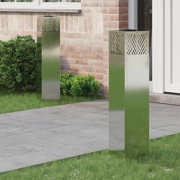 vidaXL Aurinko LED-polkuvalo 2 pcs Hopea Galvanoitu