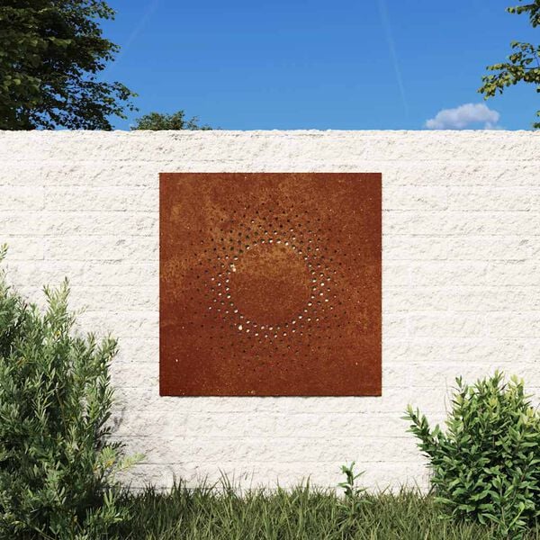 vidaXL Puutarhasein&auml;koriste 55x55 cm corten ter&auml;s aurinkokuvio