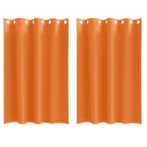 vidaXL Piment&auml;v&auml; verho renkailla 2 pcs Hehkuva oranssi 175 x 140 cm