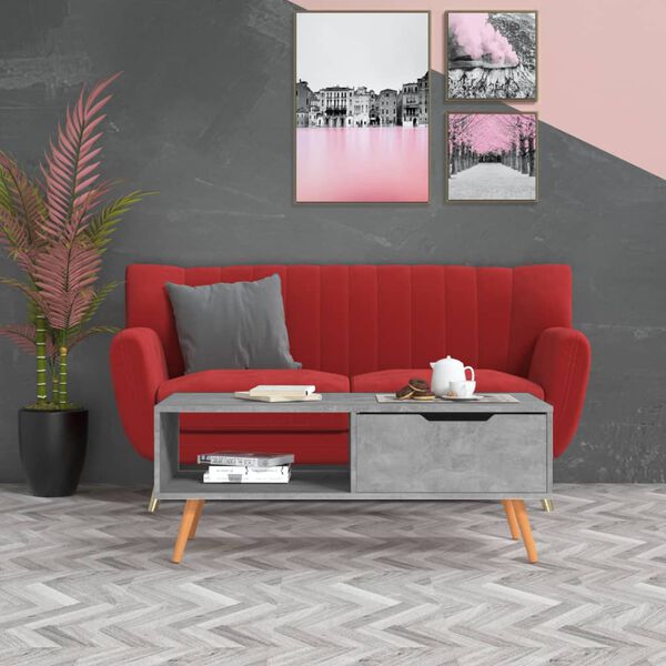 vidaXL Sohvapöytä betoninharmaa 100x49,5x43 cm tekninen puu