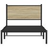 vidaXL Metallinen sängynrunko ilman patjaa Sonoma-tammi 100x190 cm