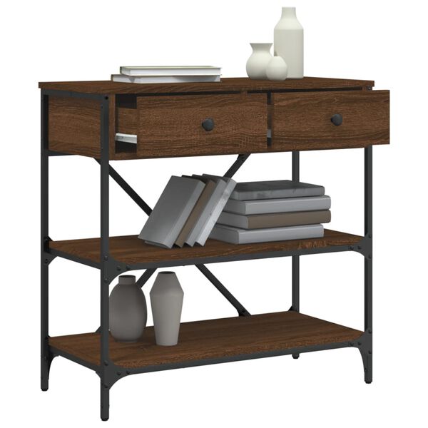 vidaXL Konsolip&ouml;yt&auml; ruskea tammi 75x34,5x75 cm tekninen puu