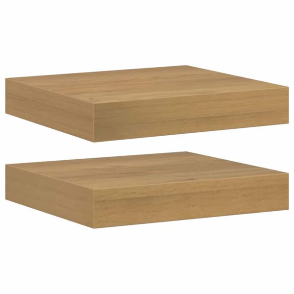 vidaXL Sein&auml;hylly 2 pcs Ruskea 23 x 23,5 x 4 cm Tekninen puu