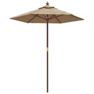 vidaXL Puutarhan aurinkovarjo puutolppa taupe 196x231 cm