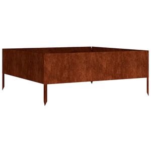 vidaXL Korotettu kukkalaatikko 100x100x41 cm Corten ter&auml;s