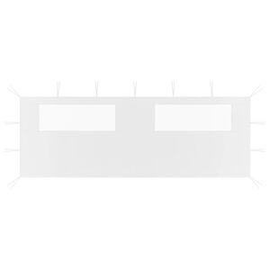 vidaXL Huvimajan sivusein&auml; ikkunoilla 6x2 m valkoinen