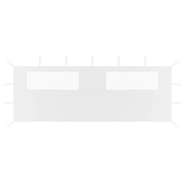 vidaXL Huvimajan sivusein&auml; ikkunoilla 6x2 m valkoinen