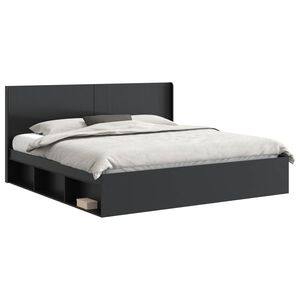 vidaXL S&auml;ngynrunko s&auml;ilytyksell&auml; ja p&auml;&auml;n&auml;yt&ouml;ll&auml; Musta 200 x 200 cm