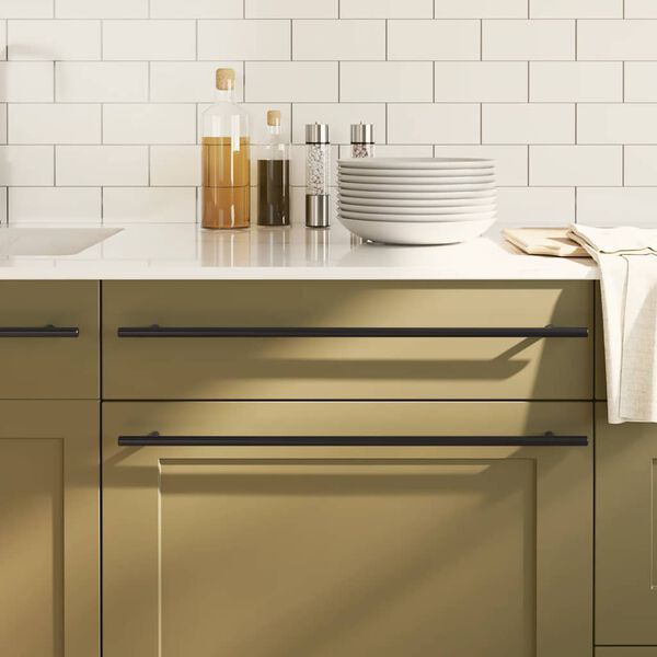 vidaXL Kaapin kahvat 5 kpl musta 480 mm ruostumaton ter&auml;s