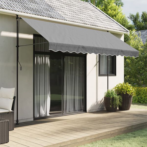 vidaXL Vaihtokangas markiisin helma antrasiittiraidallinen 3,5 m