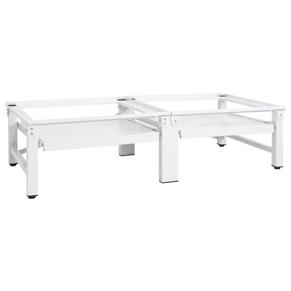 vidaXL Pesukoneen ja kuivausrummun korokejalusta hyllyill&auml; valkoinen