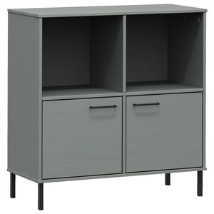 vidaXL Kirjakaappi metallijaloilla harmaa 90x35x90,5 cm t&auml;yspuu OSLO