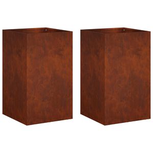 vidaXL Puutarha ruukku 2 kpl Ruosteinen 40 x 40 x 50 cm