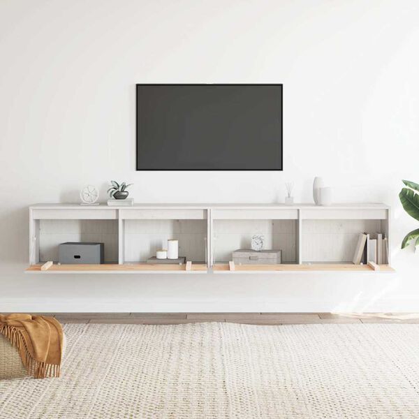 vidaXL Sein&auml;kaapit 2 kpl valkoinen 100x30x35 cm t&auml;ysi m&auml;nty