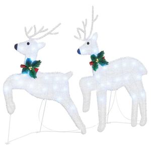 vidaXL LED Porot 2 kpl Kylm&auml; Valkoinen 45 x 19 x 65 cm kangas