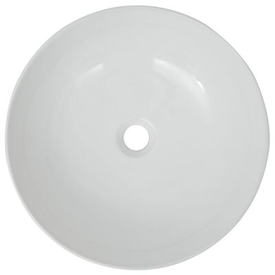vidaXL Pyöreä keraaminen pesuallas 41,5x13,5 cm Valkoinen