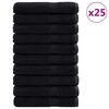 vidaXL Vieraiden pyyhe SOLUND 25 pcs Musta 100 x 200 cm Puuvilla