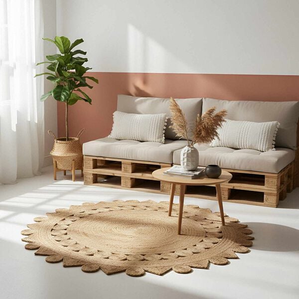 vidaXL Matto Ruskea &Oslash; 240 cm Juutti