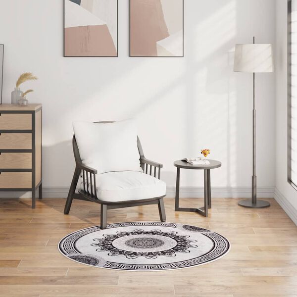 vidaXL Matto pestävä φ120 cm monivärinen liukumaton